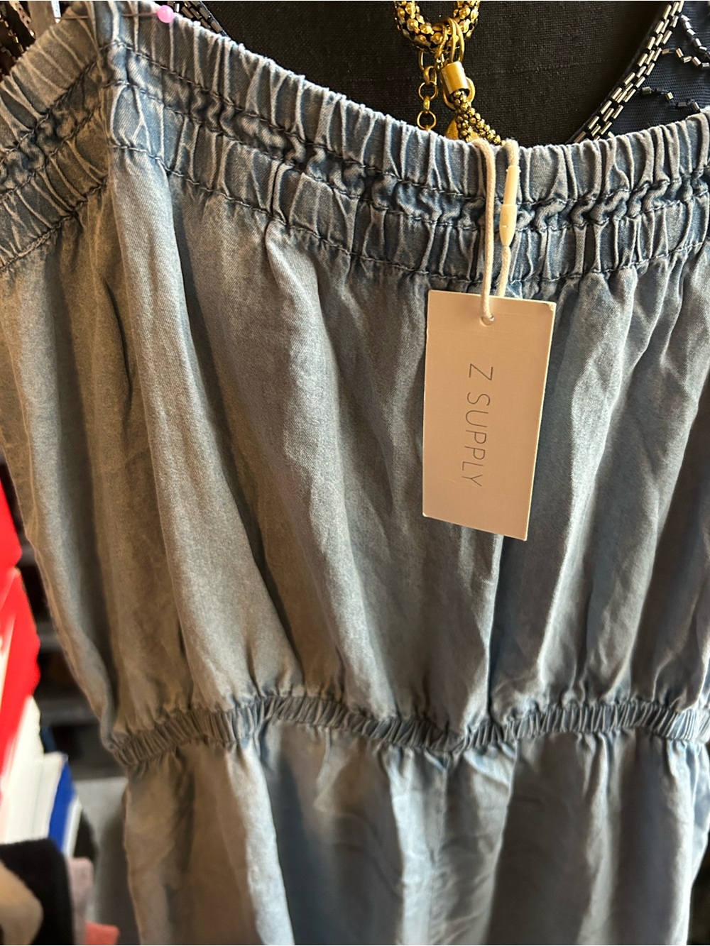 Z Supply Light Blue Sleeveless Linen-Blend Jumpsuit - Picture 2 of 6